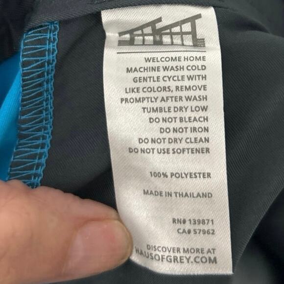 Matte Grey Wayfarer Golf Pants 34/30 Hawaiian Ocean Blue Performance Stretch New - Picture 10 of 11